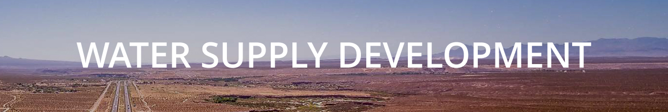 banner image of sonoran desert skyline with text that reads water supply development